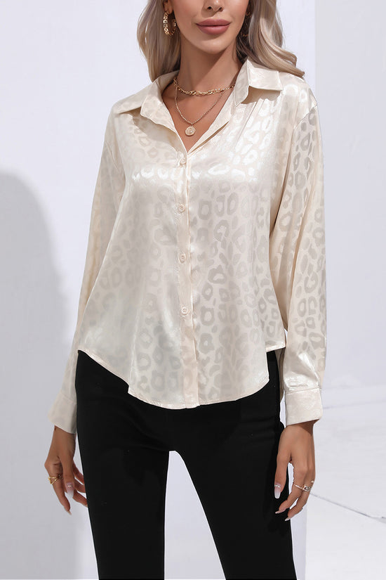 Chic Leopard Print Button-Down Blouse