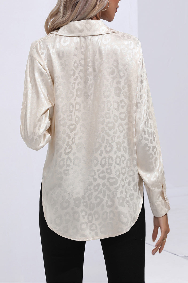 Chic Leopard Print Button-Down Blouse