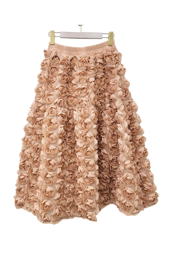 Floral Applique Midi Skirt