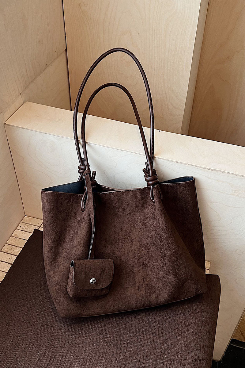 Elegant Tote with Stylish Handle Knots