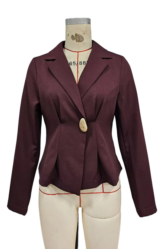 Chic Single-Button Peplum Blazer