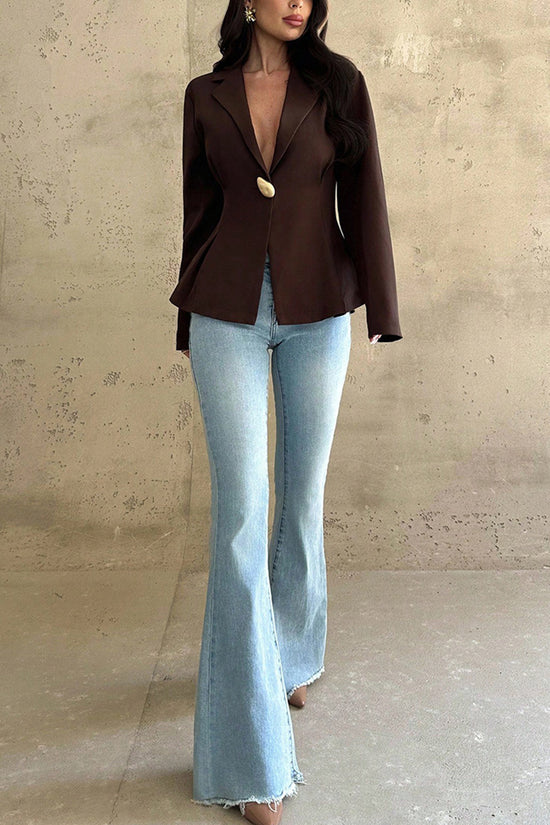 Chic Single-Button Peplum Blazer