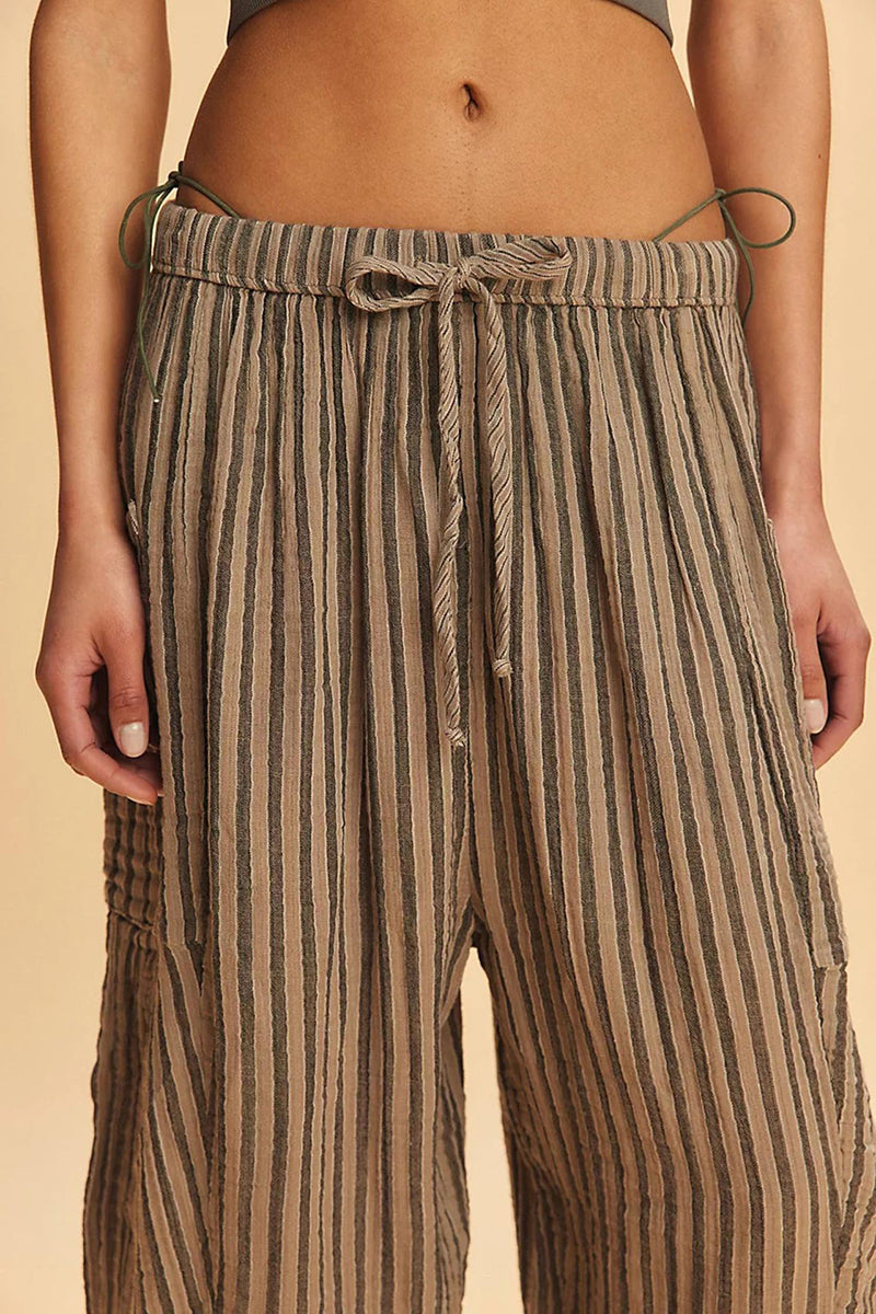 Relaxed Fit Drawstring Casual Pants