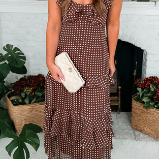 Polka Dot Ruffled Tiered Maxi Dress