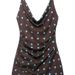 Polka Dot Cowl Neck Casual Dress