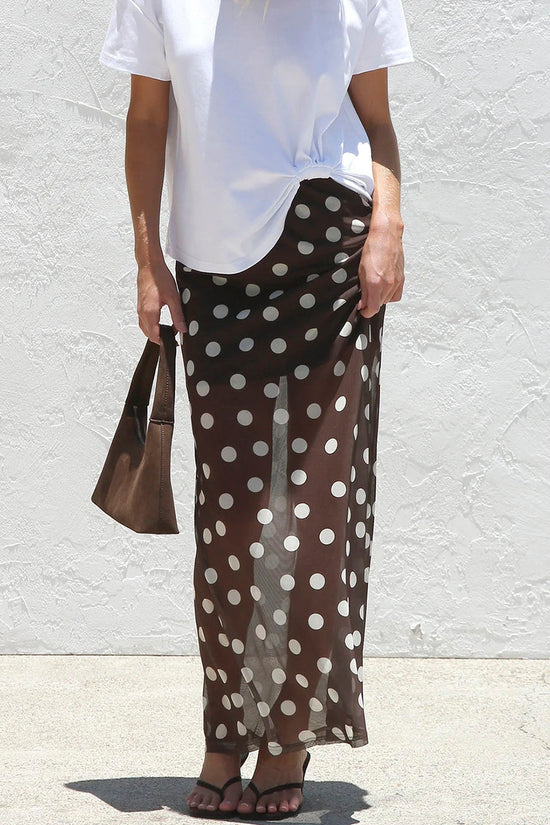 Polka Dot Sheer Midi Skirt