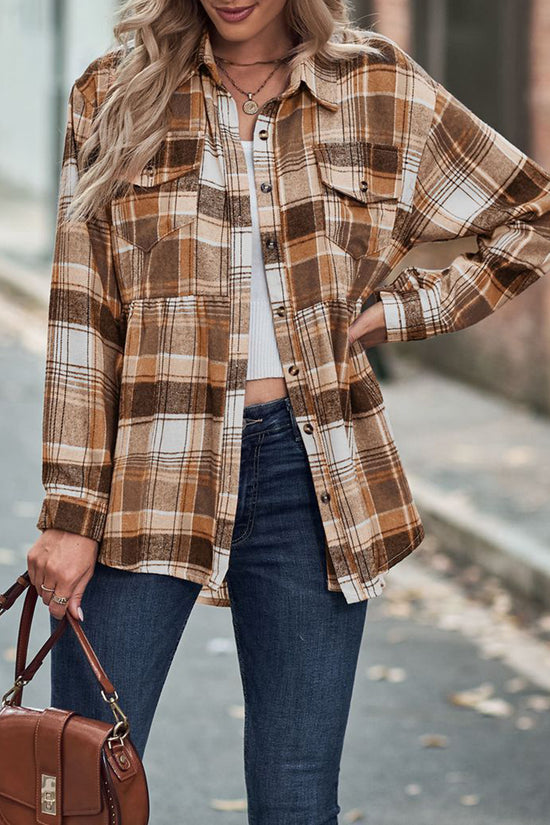 Relaxed Fit Plaid Button-Up Shirt