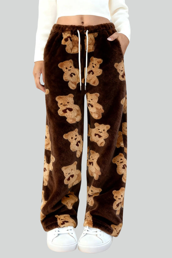 Teddy Bear Patterned Casual Pants