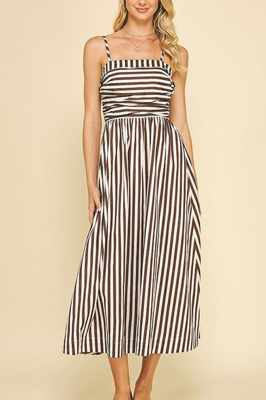 Striped Sleeveless Maxi Dress