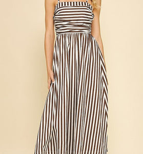 Striped Sleeveless Maxi Dress