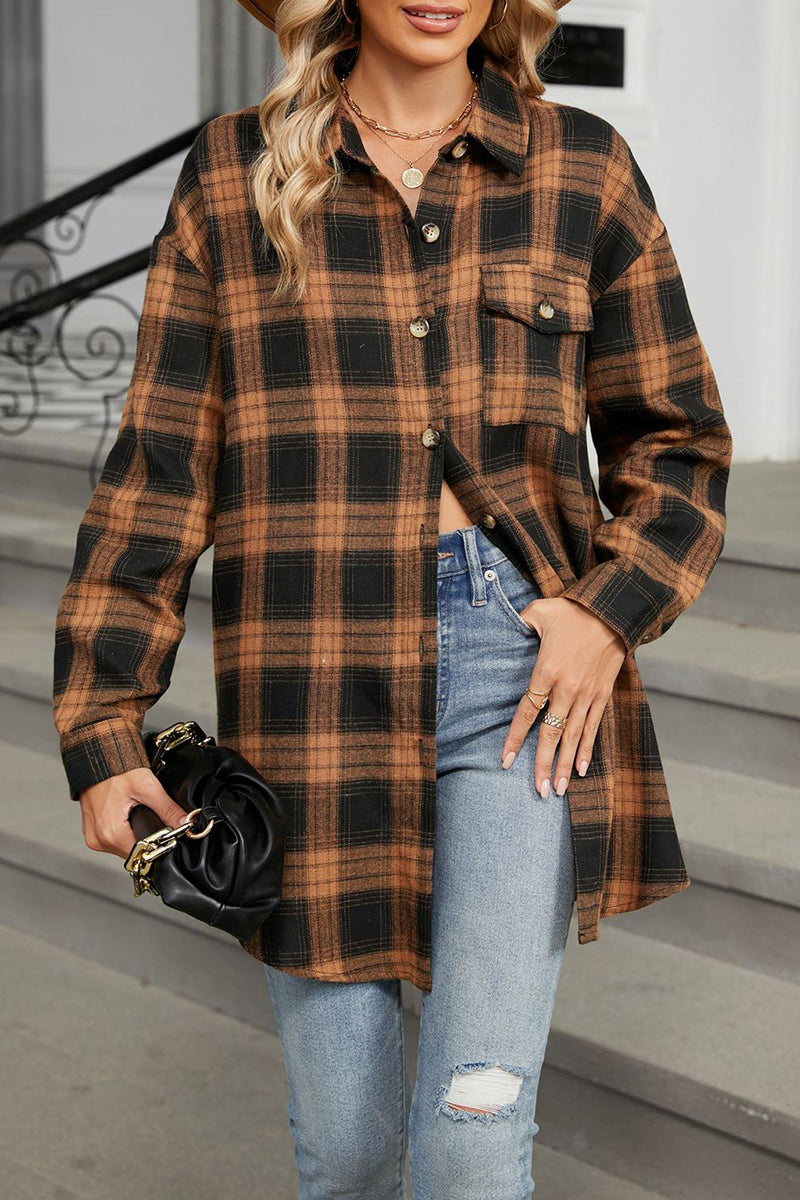 Plaid Button Down Long Sleeve Shirt