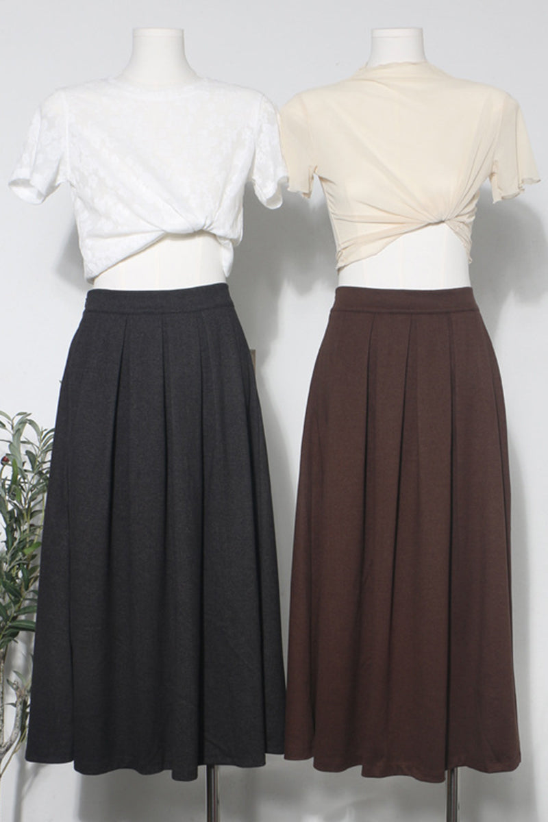 Pleated Elegant Midi Skirt