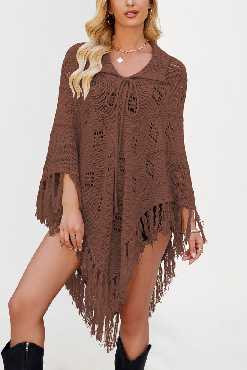 Fringe Knit Poncho