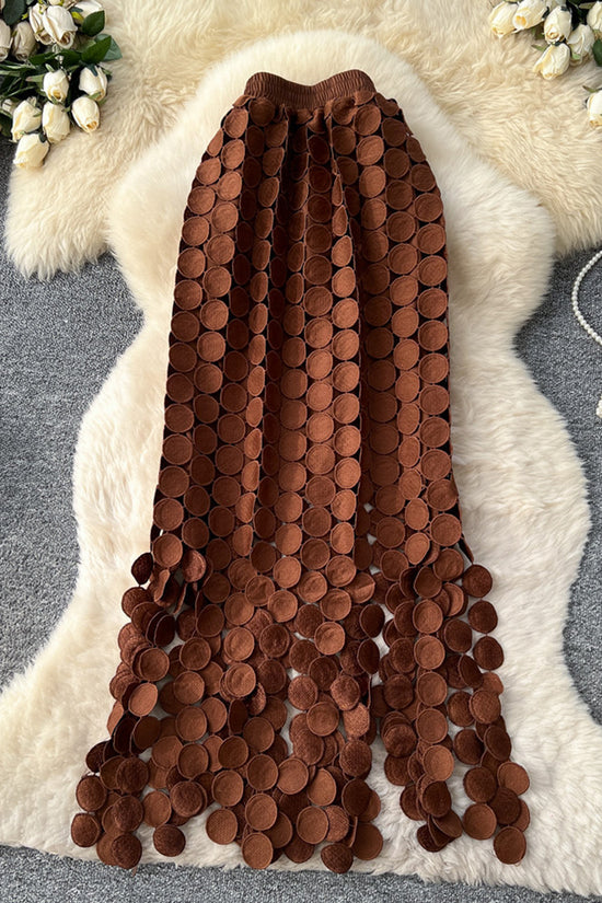 Elegant Circle Pattern Midi Skirt