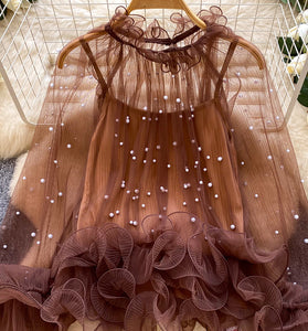 Elegant Ruffled Sheer Blouse