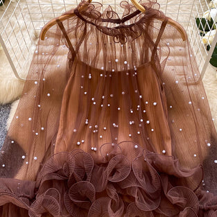 Elegant Ruffled Sheer Blouse