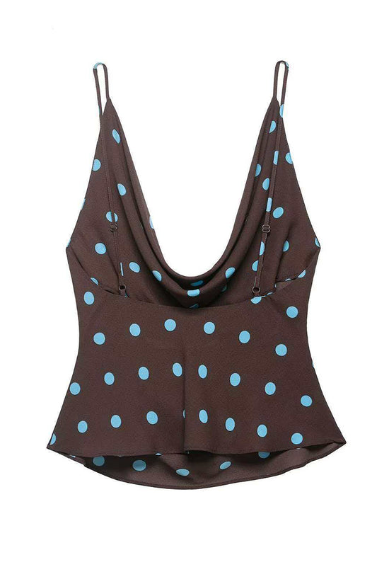 Polka Dot Draped Cami Top