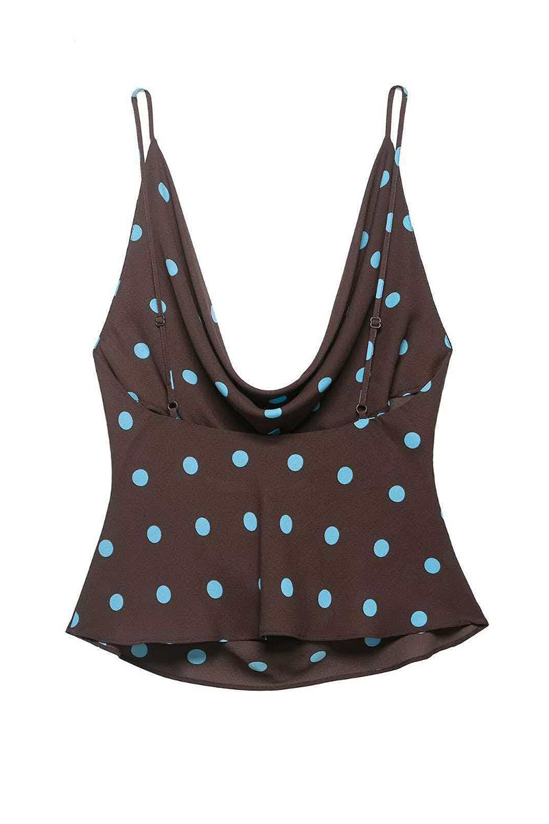 Polka Dot Draped Cami Top