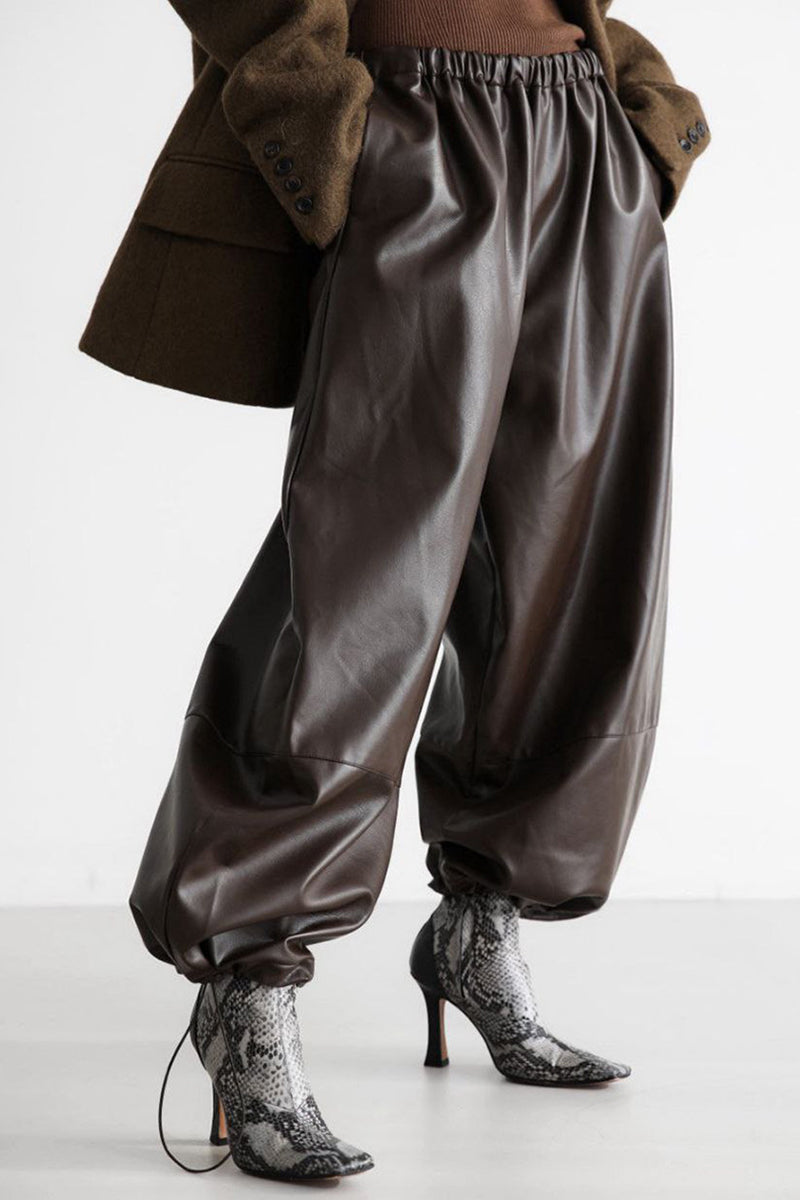 Relaxed Fit Drawstring Casual Pants