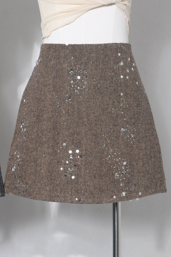 Sparkling Sequin Embellished Mini Skirt