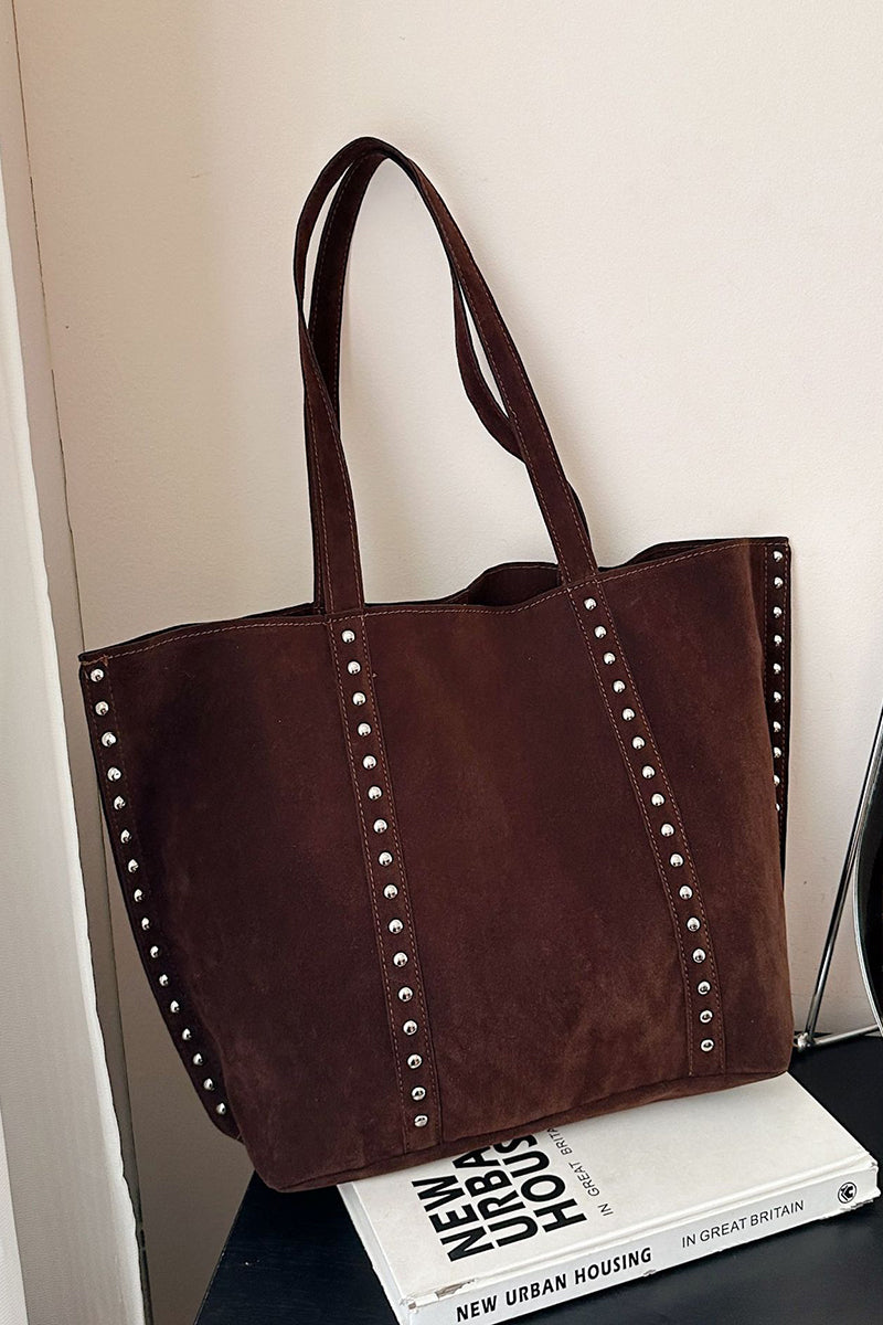 Studded Tote Bag with Elegant Handles