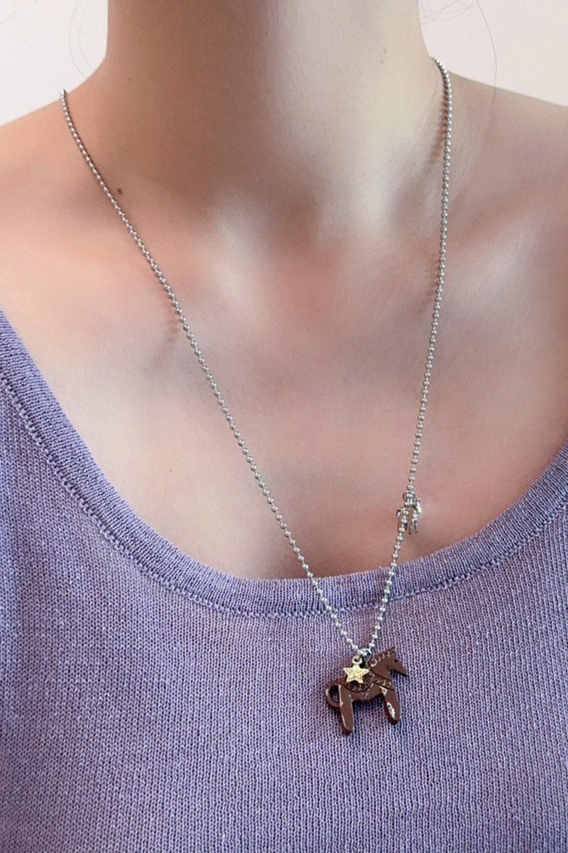 Horse Pendant Charm Necklace