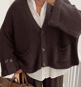 Cozy Button-Up Cardigan with Pockets