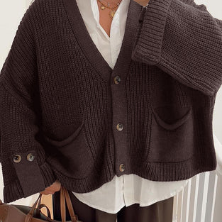 Cozy Button-Up Cardigan with Pockets