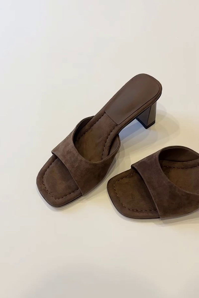 Chic Block Heel Slide Sandals