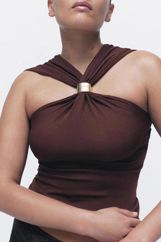 Twist Neck Sleeveless Tank Top