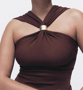 Twist Neck Sleeveless Tank Top