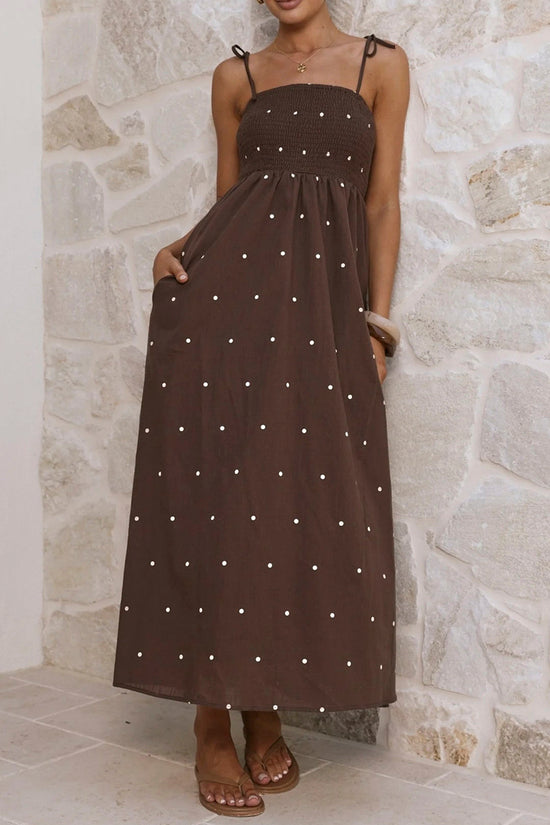 Polka Dot Spaghetti Strap Maxi Dress