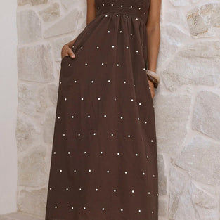 Polka Dot Spaghetti Strap Maxi Dress