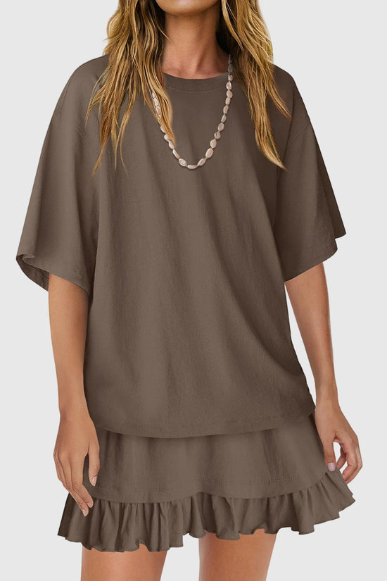 Ruffled Skirt and Loose Top Set