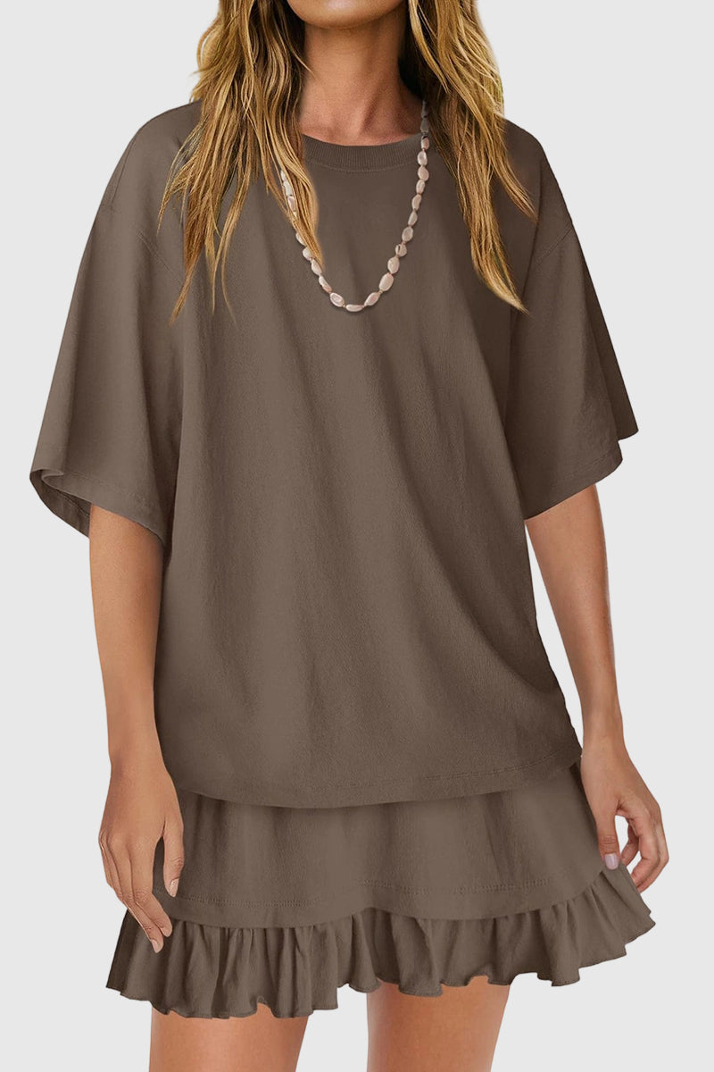 Ruffled Skirt and Loose Top Set