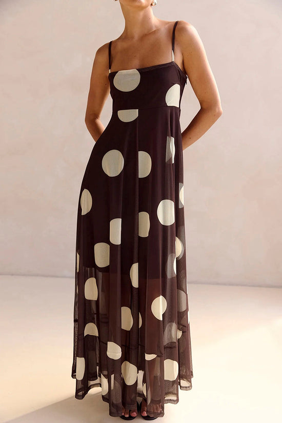 Polka Dot Sleeveless Maxi Dress