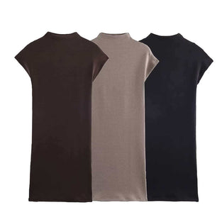 Sleek High-Neck Sleeveless Bodycon Dress