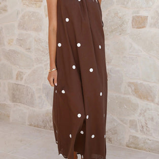 Polka Dot Halter Maxi Dress