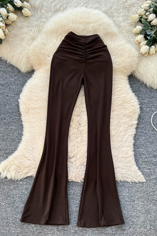 Elegant Pleated Casual Flare Pants
