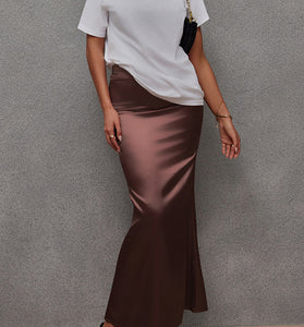 Mermaid-Style High-Waist Midi Skirt
