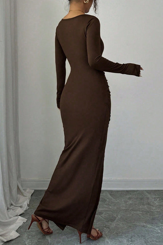 Elegant Long Sleeve Casual Maxi Dress