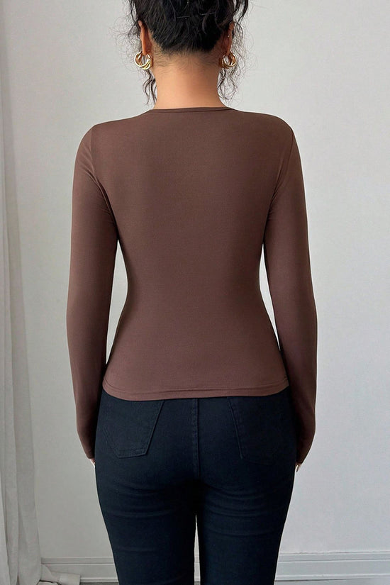 Ring Detail Long Sleeve Top