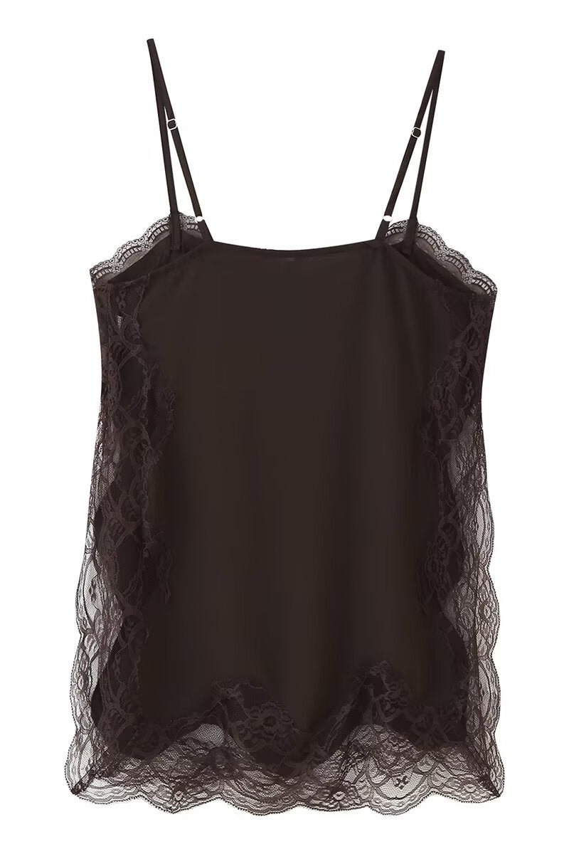 Lace Trim Sleeveless Cami