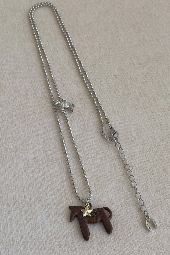 Horse Pendant Charm Necklace