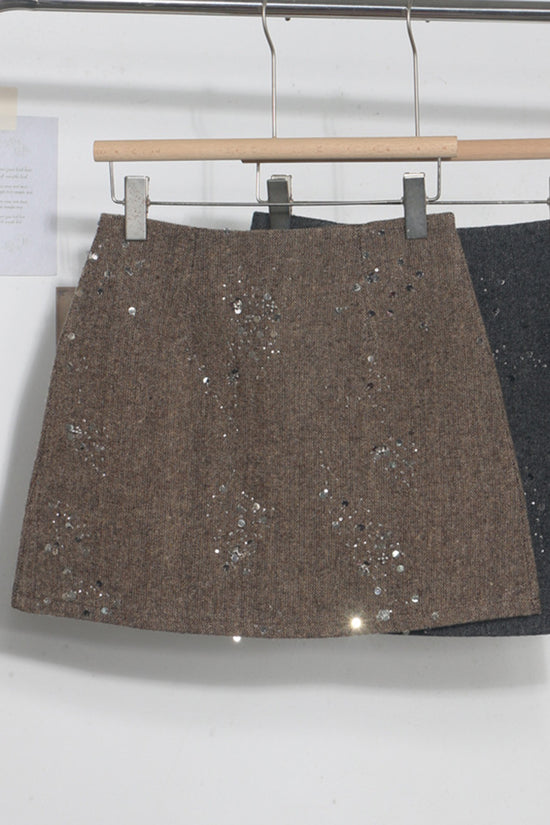 Sparkling Sequin Embellished Mini Skirt