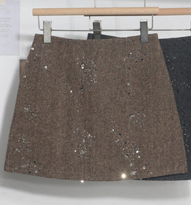 Sparkling Sequin Embellished Mini Skirt