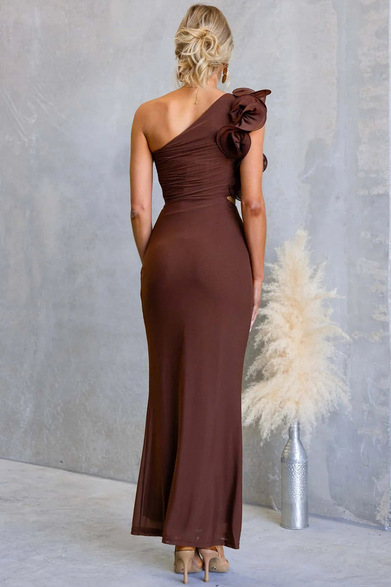 Elegant One-Shoulder Casual Maxi Dress