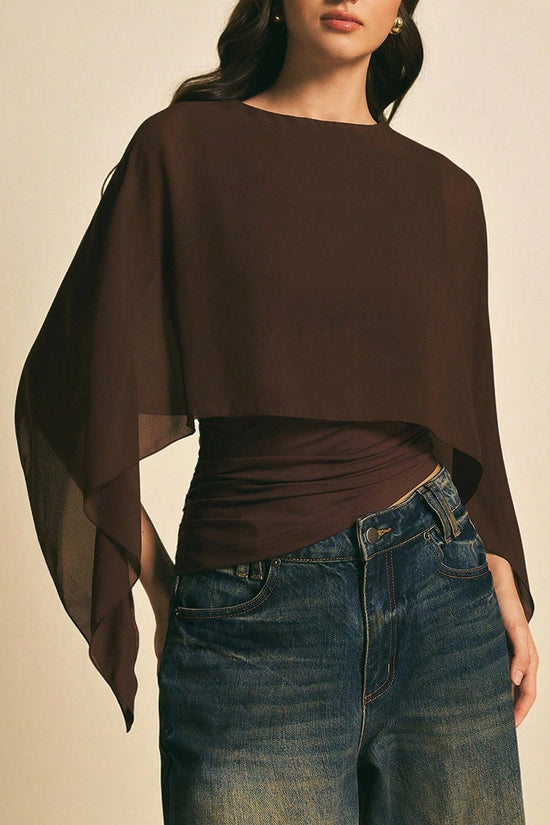 Elegant Cape Sleeve Top