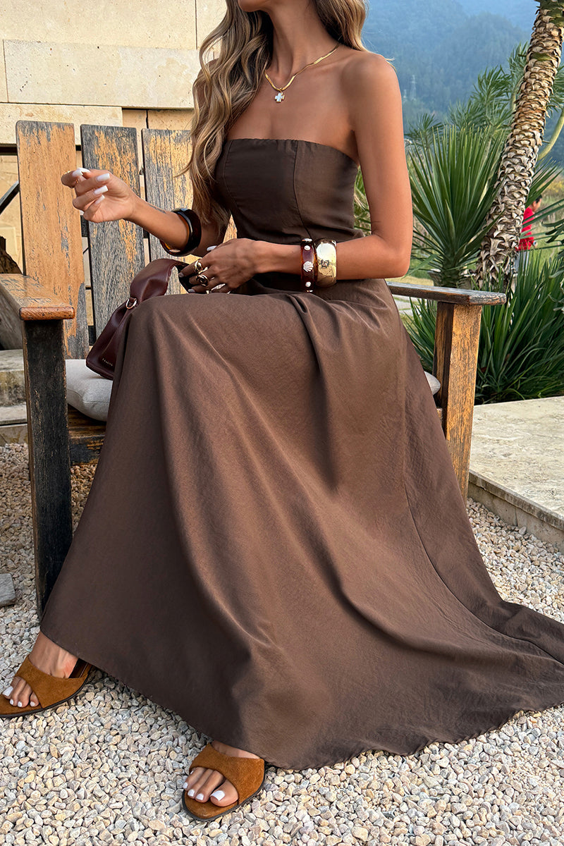 Strapless Flowy Maxi Dress