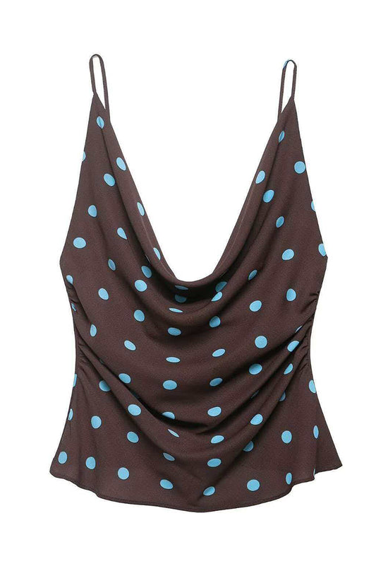 Polka Dot Draped Cami Top